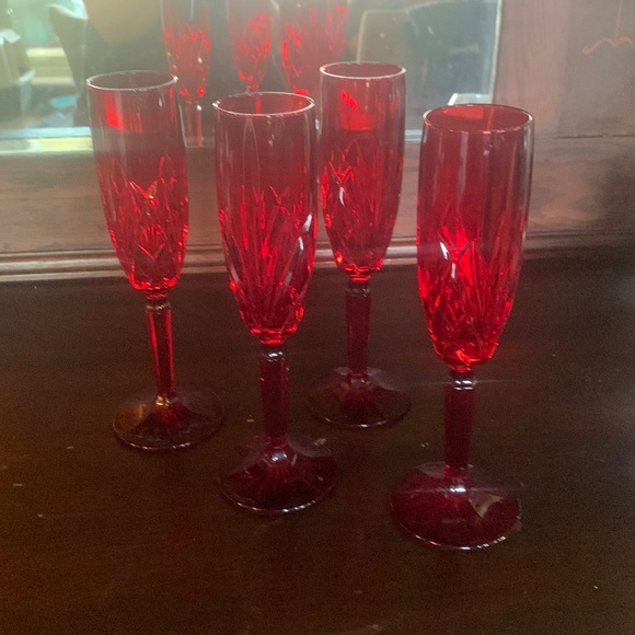 Flawless Waterford Red Crystal Flutes - Picture 1 of 4